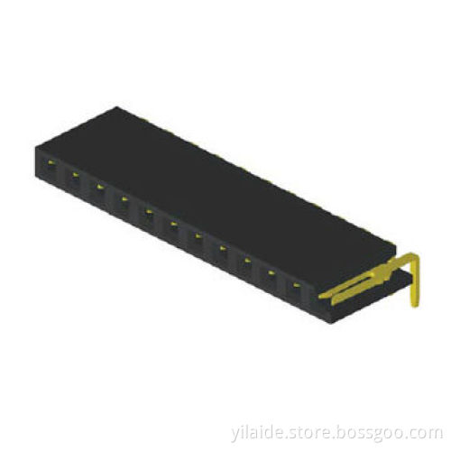 2.54mm Pitch Female Connector with NY6T/LCP, Gold Flash and Tin Plating, Packing with Tube and Box